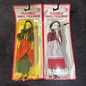 Vintage Flexible Dolls for Holiday Tree Decoration - NIB